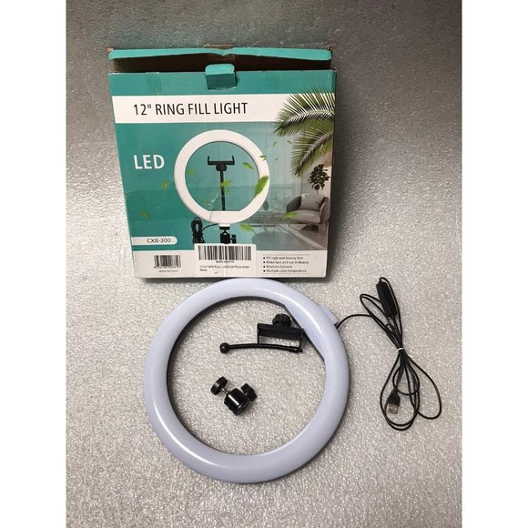 LED 12-Inch Ring Fill Light w/ Phone Holder - Picture 1 of 4